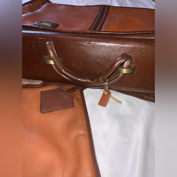LAND Vintage Leather Garment Bag Luggage +small case - Picture 5 of 17